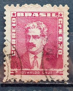 Selo Regular Cod RHM 492 Bisneta Oswaldo Cruz Saude 1954 Circulado 2
