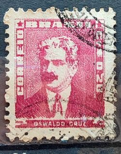 Selo Regular Cod RHM 492 Bisneta Oswaldo Cruz Saude 1954 Circulado 5