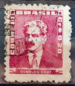 Selo Regular Cod RHM 492 Bisneta Oswaldo Cruz Saude 1954 Circulado 6