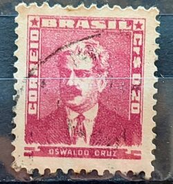 Selo Regular Cod RHM 492 Bisneta Oswaldo Cruz Saude 1954 Circulado 8
