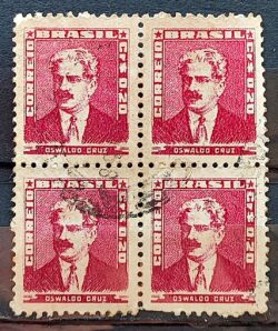 Selo Regular Cod RHM 492 Bisneta Oswaldo Cruz Saude 1954 Quadra Circulado 4