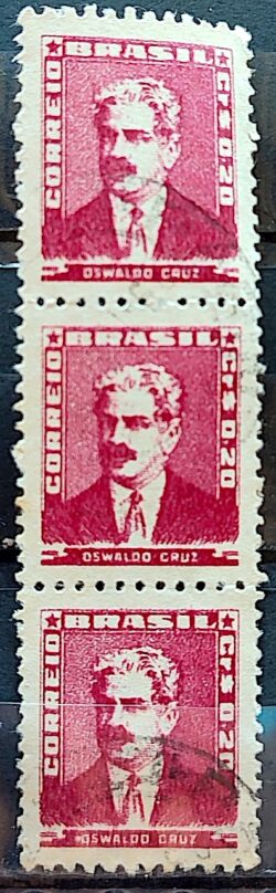 Selo Regular Cod RHM 492 Bisneta Oswaldo Cruz Saude 1954 Terno Circulado 4