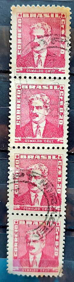Selo Regular Cod RHM 492 Bisneta Oswaldo Cruz Saude 1954 Terno Circulado 6