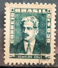 Selo Regular Cod RHM 493 Bisneta Oswaldo Cruz Saude 1954 Circulado 3