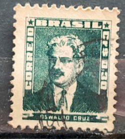 Selo Regular Cod RHM 493 Bisneta Oswaldo Cruz Saude 1954 Circulado 4