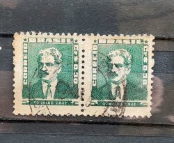 Selo Regular Cod RHM 493 Bisneta Oswaldo Cruz Saude 1954 Dupla Circulado 3