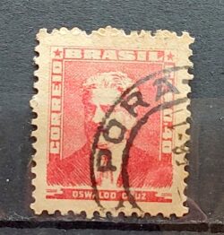 Selo Regular Cod RHM 494a Bisneta Oswaldo Cruz Saude 1954 Circulado 3