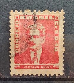 Selo Regular Cod RHM 494a Bisneta Oswaldo Cruz Saude 1954 Circulado 5