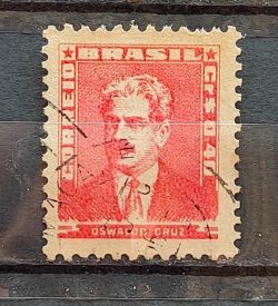 Selo Regular Cod RHM 494a Bisneta Oswaldo Cruz Saude 1954 Circulado 7