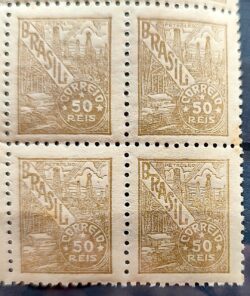 Selo Regular RHM 426A Netinha Petroleo 50 Reis Filigrana M 1942 Quadra 2