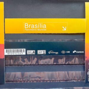 Vinheta do Bloco B 204 Selo Brasilia Patrimonio Mundial 2017 Colecionar Arquitetura