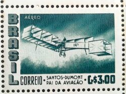 A 80 Selo Aereo Santos Dumont Aviao Aviacao 14 Bis 1956