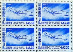 A 81 Selo Aereo Santos Dumont Aviao Aviacao 14 Bis 1956 Quadra