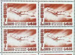 A 83 Selo Aereo Santos Dumont Aviao Aviacao 14 Bis 1956 Quadra