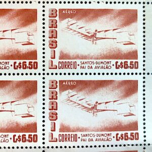 A 83 Selo Aereo Santos Dumont Aviao Aviacao 14 Bis 1956 Quadra Vinheta CMB