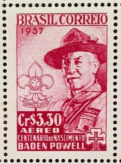 A 85 Selo Centenario Baden Powell Escotismo Escoteiro Chapeu 1957