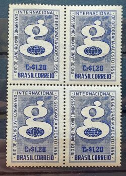 C 374 Selo Congresso Internacional de Geografia Rio de Janeiro 1956 Quadra