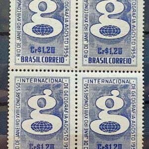C 374 Selo Congresso Internacional de Geografia Rio de Janeiro 1956 Quadra