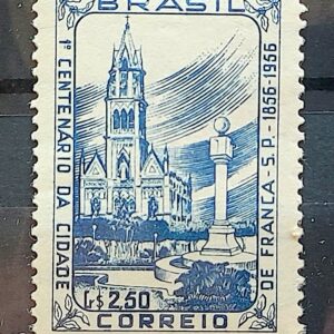 C 379 Selo Centenario Cidade Franca Igreja Religiao 1956 1