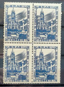 C 379 Selo Centenario Cidade Franca Igreja Religiao 1956 Quadra