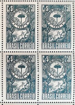 C 382 Selo Campanha de Educacao Florestal Mapa 1956 Quadra 2