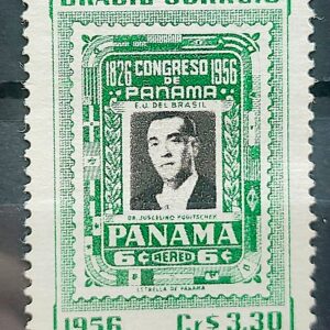 C 384 Selo Congresso de Panama Presidente Juscelino Kubitschek JK 1956 2
