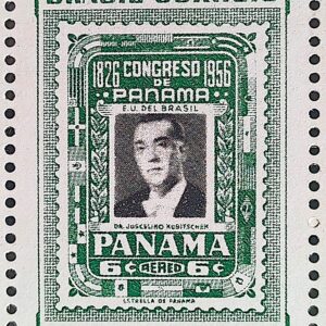 C 384 Selo Congresso de Panama Presidente Juscelino Kubitschek JK 1956 3