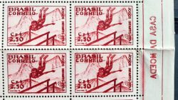 C 388 Selo Jogos Infantis Crianca 1957 Quadra Vinheta CMB Invertida Varieade