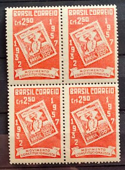 C 390 Selo Jubileu de Prata da Revolucao Constitucionalista 1957 Quadra