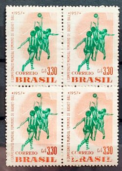 C 393 Selo Campeonato Mundial Feminino de Basquete Mulher 1957 Quadra