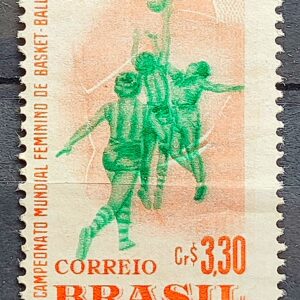 C 393 Y Selo Campeonato Mundial Feminino de Basquete Mulher 1957 Marmorizado