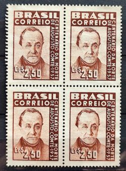 C 395 Selo Centenario Augusto Comte Positivismo Filosofia Personalidade 1957 Quadra