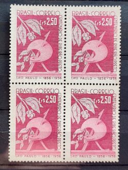 C 400 Selo Centenario Cidade de Ribeirão Preto 1957 Quadra 2