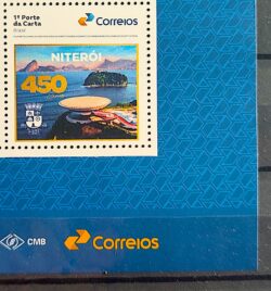 SI 13 Selo Institucional 450 Anos Niteroi Brasao Arquitetura Oscar Niemeyer 2023 Vinheta Correios