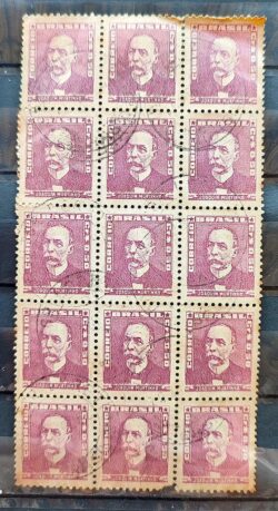 Selo Regular Cod RHM 495a Bisneta Joaquim Murtinho Saude 1954 15 Unidades Circulado 1