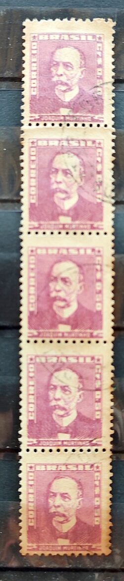 Selo Regular Cod RHM 495 A Bisneta Joaquim Murtinho Saude 1954 5 Unidades Circulado 2