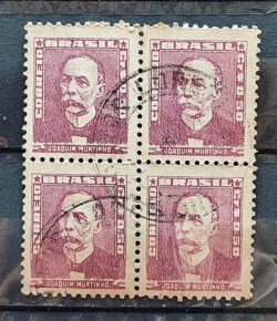 Selo Regular Cod RHM 495a Bisneta Joaquim Murtinho Saude 1954 Quadra Circulado 2