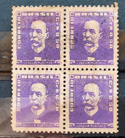 Selo Regular Cod RHM 495b Bisneta Joaquim Murtinho Saude 1954 Quadra Circulado 1