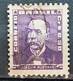 Selo Regular Cod RHM 495c Bisneta Joaquim Murtinho Saude 1954 Circulado 3