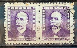 Selo Regular Cod RHM 495c Bisneta Joaquim Murtinho Saude 1954 Dupla Circulado 1