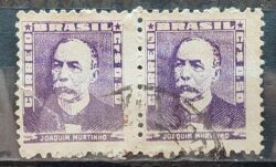 Selo Regular Cod RHM 495c Bisneta Joaquim Murtinho Saude 1954 Dupla Circulado 4