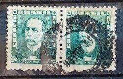 Selo Regular Cod RHM 496 Bisneta Joaquim Murtinho Saude 1954 Dupla Circulado 2