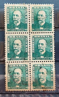 Selo Regular Cod RHM 496 Bisneta Joaquim Murtinho Saude 1954 Sextilha Circulado 2