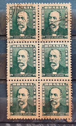 Selo Regular Cod RHM 496 Bisneta Joaquim Murtinho Saude 1954 Sextilha Circulado 3