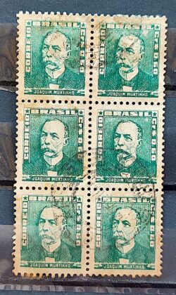 Selo Regular Cod RHM 496 Bisneta Joaquim Murtinho Saude 1954 Sextilha Circulado 4