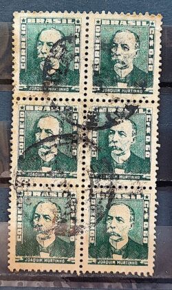 Selo Regular Cod RHM 496 Bisneta Joaquim Murtinho Saude 1954 Sextilha Circulado 5