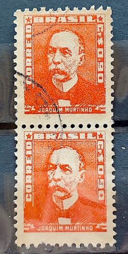 Selo Regular Cod RHM 497 Bisneta Joaquim Murtinho Saude 1955 Dupla Circulado 1