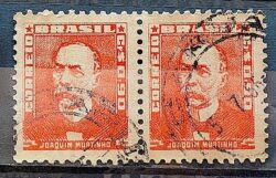Selo Regular Cod RHM 497 Bisneta Joaquim Murtinho Saude 1955 Dupla Circulado 3