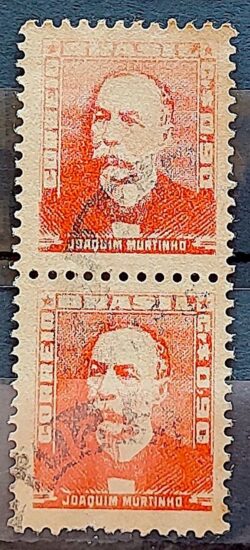 Selo Regular Cod RHM 497 Bisneta Joaquim Murtinho Saude 1955 Dupla Circulado 7