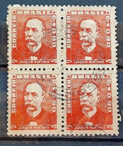 Selo Regular Cod RHM 497 Bisneta Joaquim Murtinho Saude 1955 Quadra Circulado 2